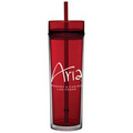 16 oz Tube Tumbler with Straw